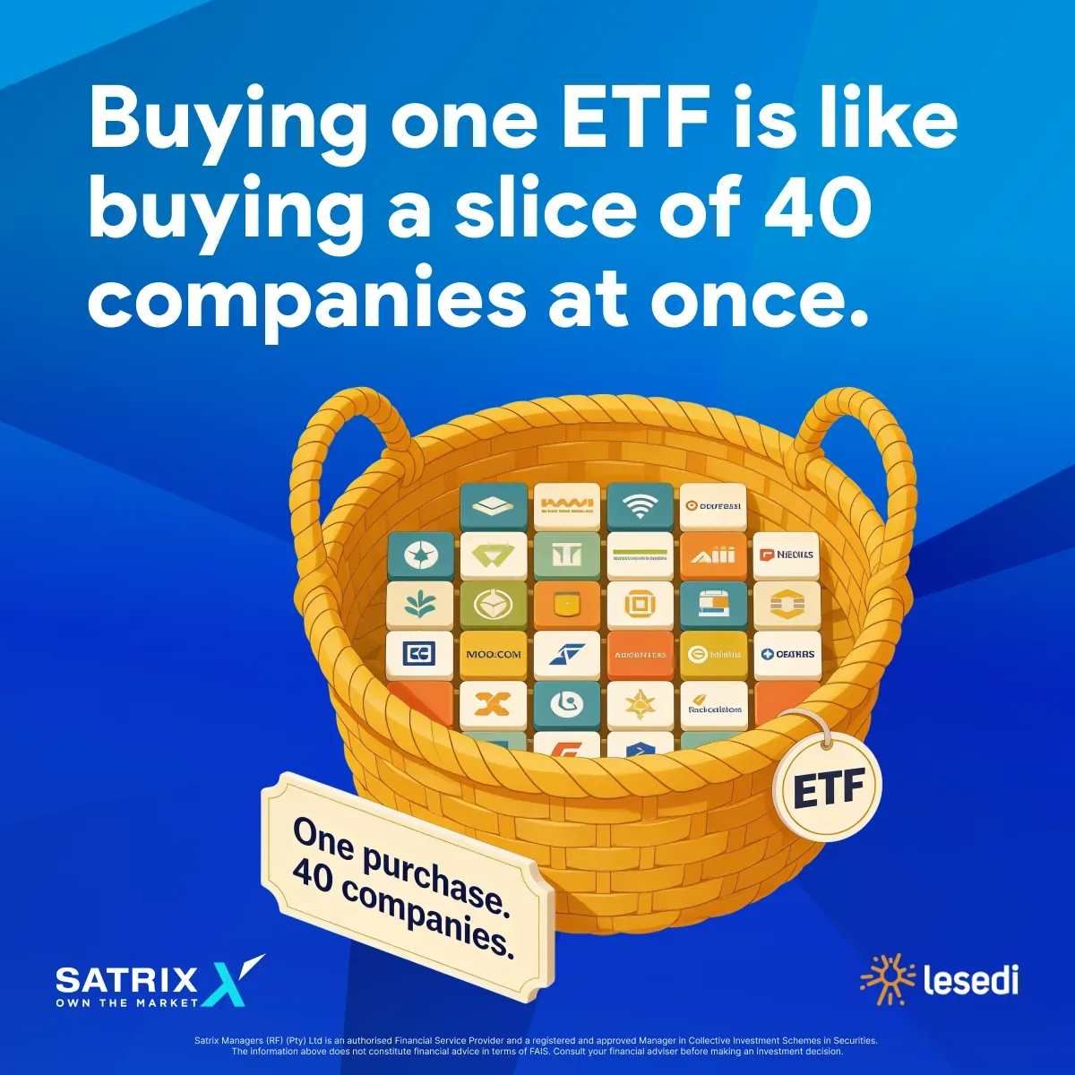 Satrix Lesedi — buying one ETF is like buying a slice of 40 companies