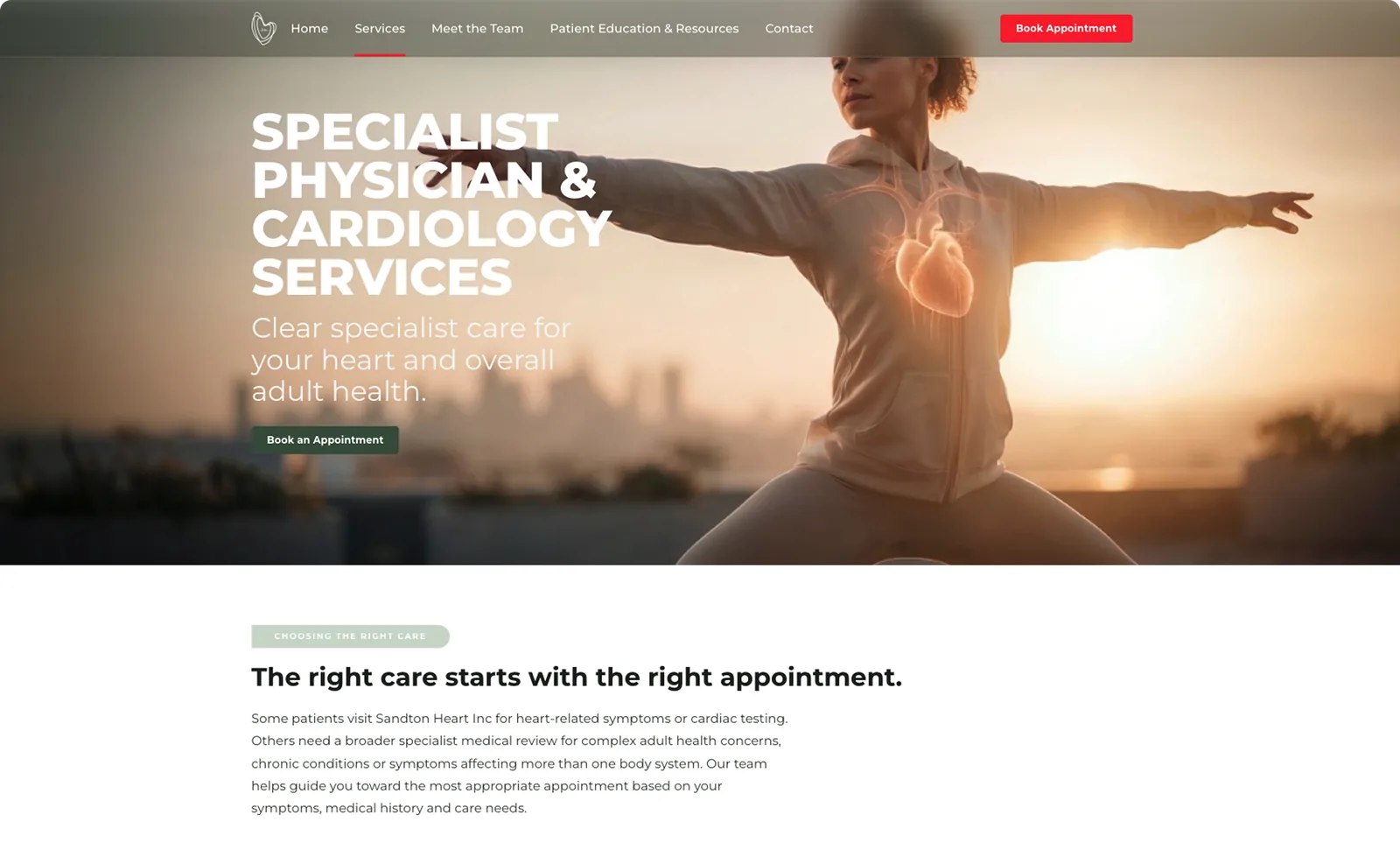 Sandton Heart Inc — Services page hero